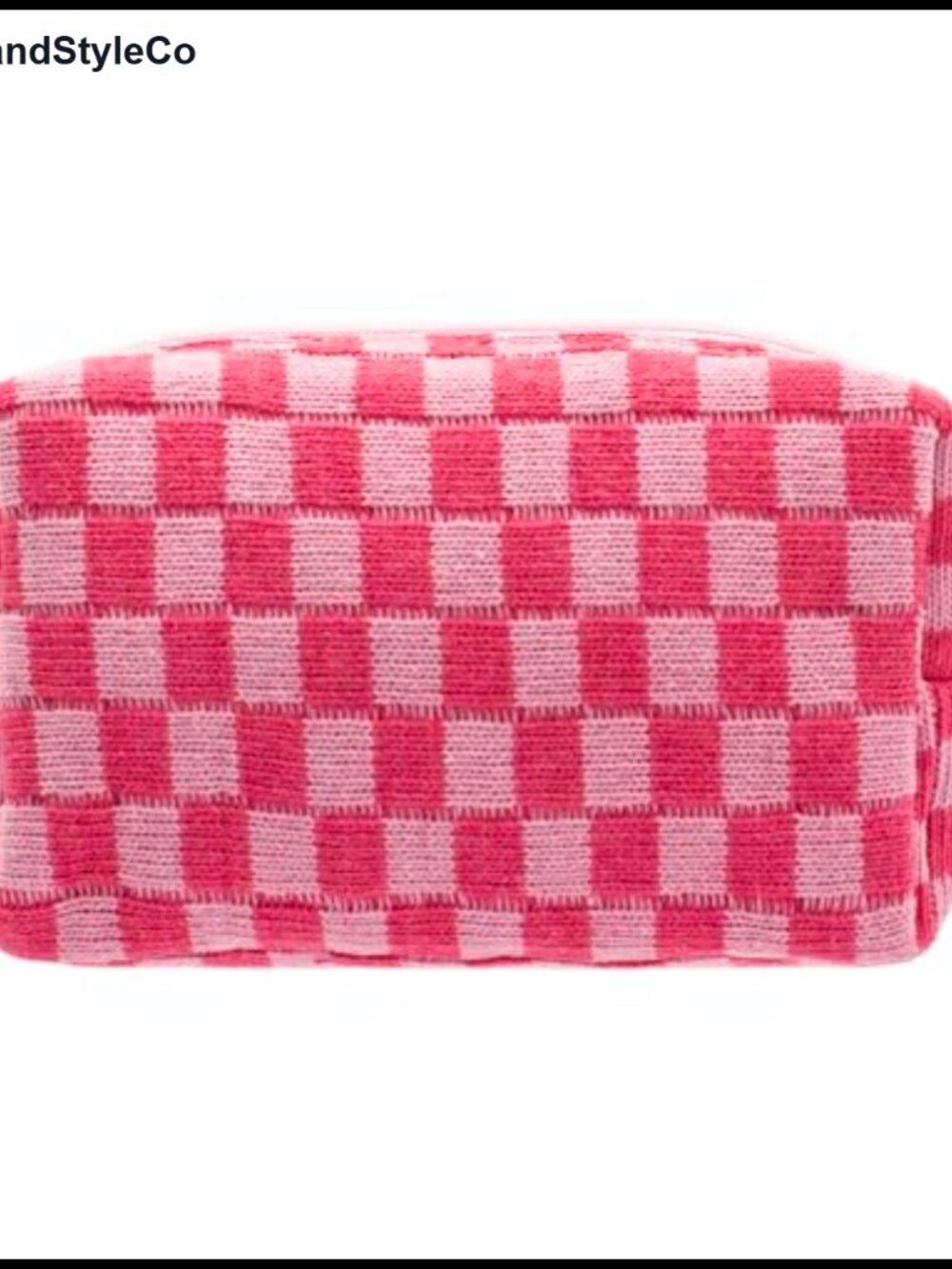 Checkered Makeup Bag Portable Zipper Cosmetic Pouch Travel Case